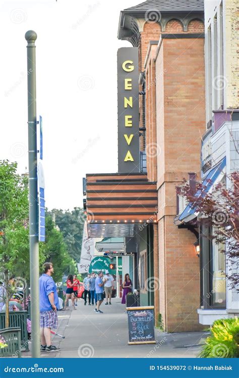 Geneva Theater Downtown Lake Geneva, WI Editorial Photography - Image ...