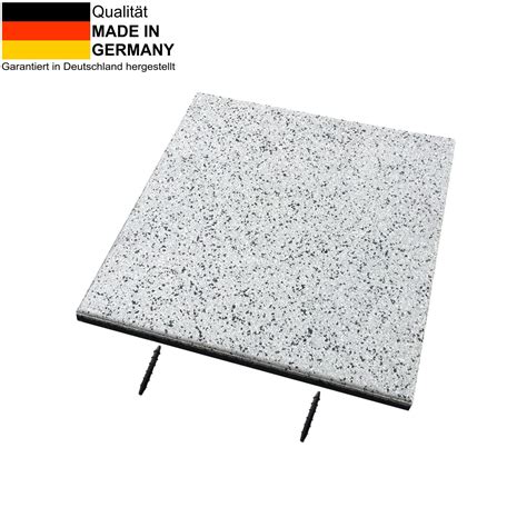 Balkonplatten 500 x 500 x 30 mm EPDM-Gummi in Granit Optik
