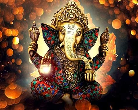 Buy TULIP N TURTLE Colourful Ganesha DIY 5D Diamond Painting by Number ...