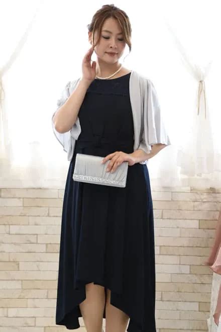 ネイビーのノースリーブイレギュラーヘムドレス[4L] ASHILLのレンタル｜11-1126｜結婚式パーティーのドレスレンタルはワンピの魔法
