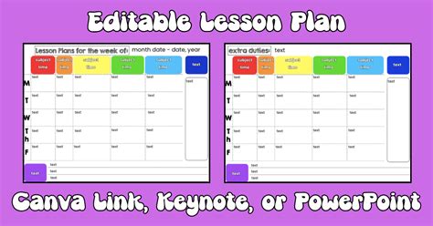 Basic Editable Lesson Plan Template PDF 的图像结果