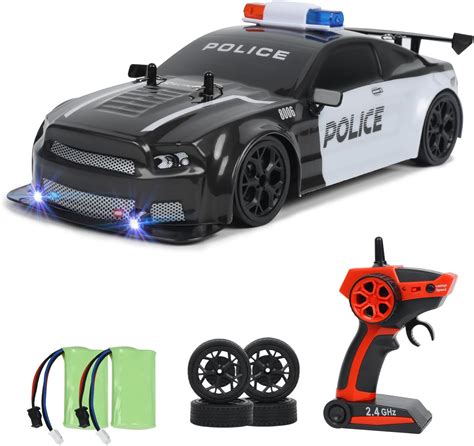 iBlivers RC Drift Police Car, 1:14 Remote Control Police Car 4WD Drift GT RC Cars Vehicle High ...