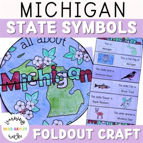 All About Michigan State Symbols Foldable Craft Activity | TPT