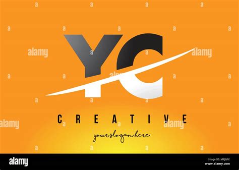 YC Y C Letter Modern Logo Design with Swoosh Cutting the Middle Letters ...