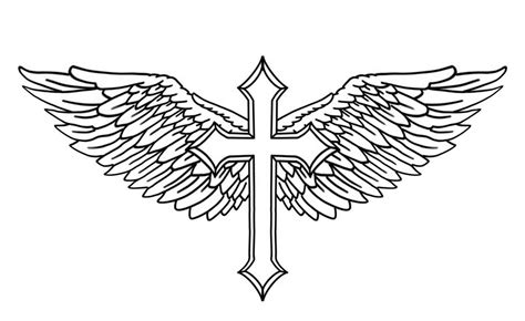 Cross with Wings Tattoo
