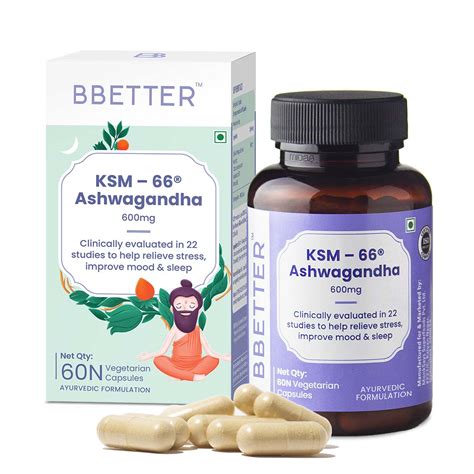 BBETTER Ashwagandha KSM-66 Tablets to Reduce Stress & Improve Sleep ...