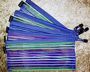 Shop Buzz Pack of 6 Transparent Zippered Nylon Mesh Multi Purpose Pouch ...