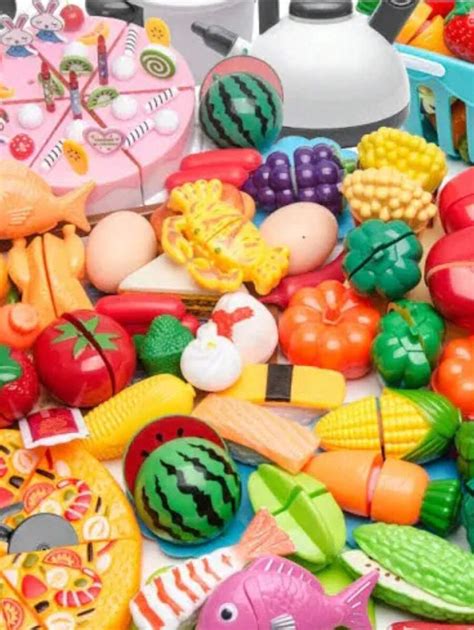 KIT Brinquedo Cozinha Frutas Legumes Crec Brinquedo de Cortar Comidinha ...