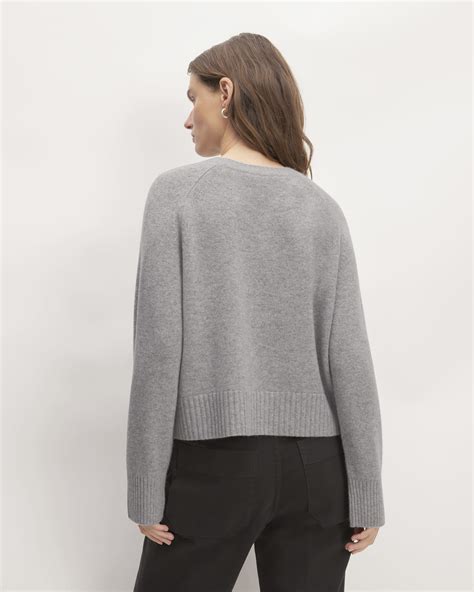 The Cashmere Boxy Crew Sweater Heathered Grey - Everlane