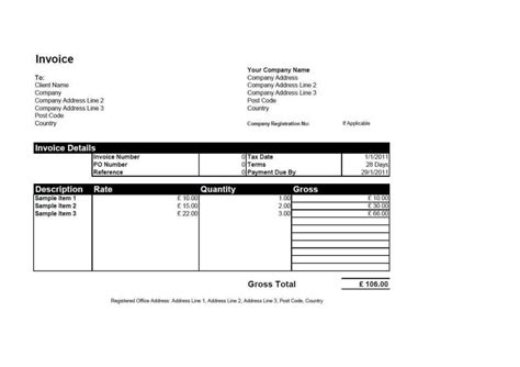 Invoice Template Excel 的图像结果