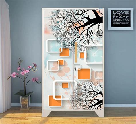 RK Digital Mart Almirah Stickers, Waterproof Almirah Stickers Floral ...