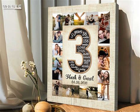 3rd Wedding Anniversary Gifts | Collage Pictures Canvas Prints - Magic ...
