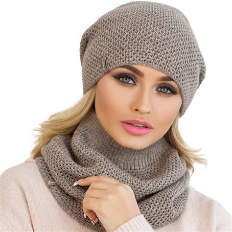 Braxton Hats and Scarf Set for Women - Knit Winter Plain Beanie Neck ...