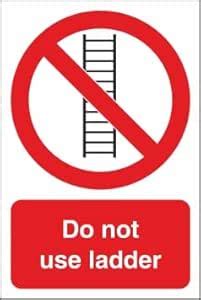 UV Printed Waterproof Sticker|Do not use Ladder Safety | Size: 160mm X ...