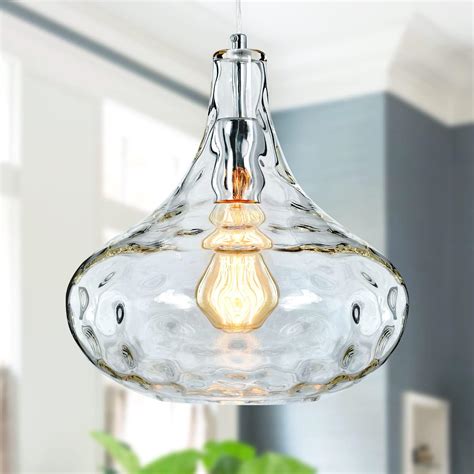 KOKAiZeeKi Farmhouse Vintage Glass Pendant Light with Handblown ...
