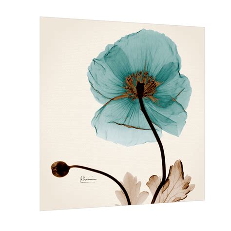 Floral Decorative Wall Art Painting Blue Poppy Modern X-Ray Floral Wal ...