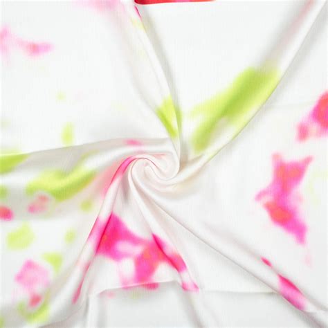 White And Pink Tye And Dye Pattern Digital Print Chiffon Satin Fabric ...