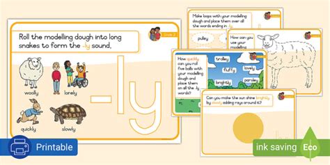 Grade 2 Phonics: -ly Modelling Dough Playmats