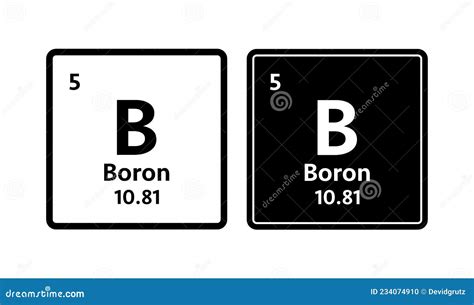 Boron Symbol. Chemical Element of the Periodic Table. Vector Stock ...