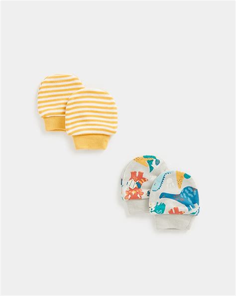 Buy Mothercare Dino History Boys Mitts -Pack of 4-Gold Online at Best ...