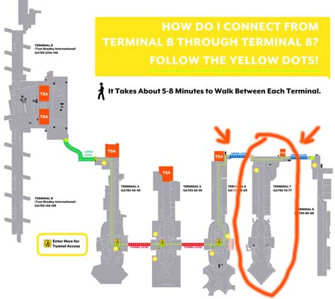 Terminal 7 map at the Los Angeles International Airport LAX