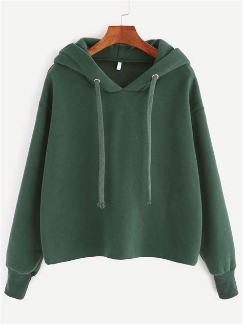 Dark Green Hooded Drop Shoulder Sweatshirt | Ropa tumblr, Ropa, Ropa tmblr