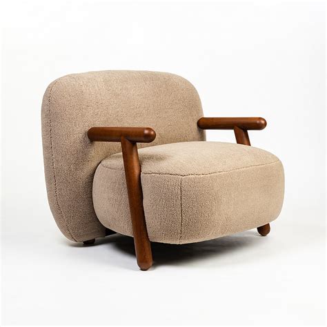 Buy Footy Boucle Chair with Wood Online