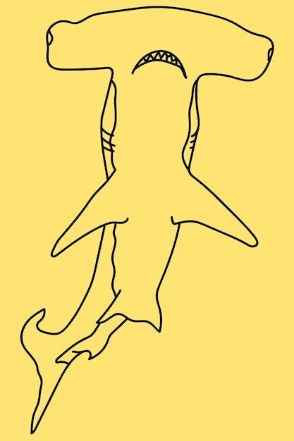 Sketch shark line art | Premium Vector
