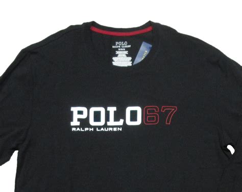Polo Ralph Lauren Men's Black Polo 67 Logo Graphic Crew-Neck Sleep T ...