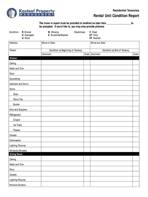Residential Rental Unit Condition Report - Fill Out, Sign & Share ...