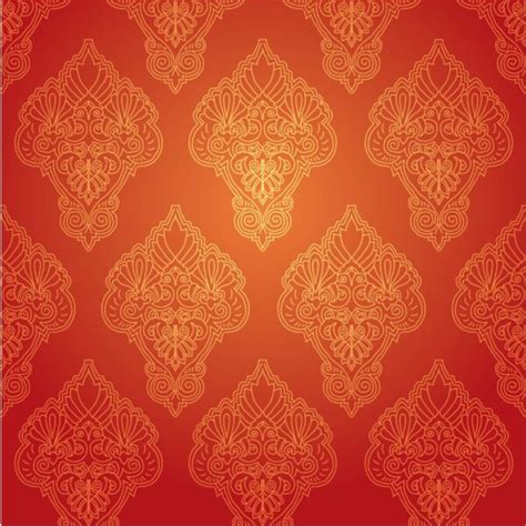 Royal Gold and Red Indian Pattern Wallpaper for Wall - Magicdecor®