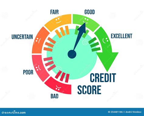 Good Credit Score. Credit Rating Indicator in the Form of an Arrow of ...