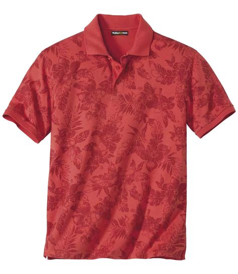 Men's Terracotta Printed Polo Shirt | Atlas For Men