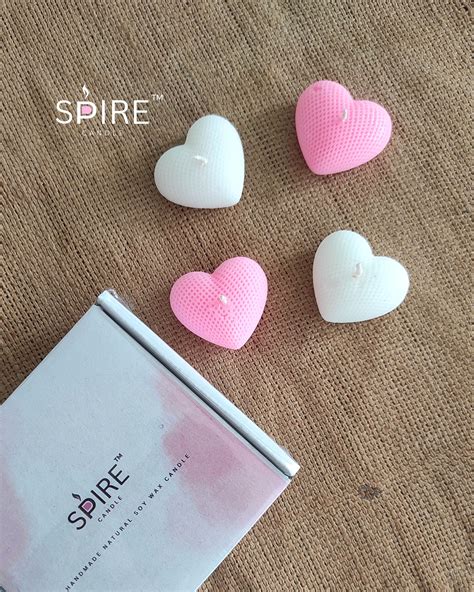 White & Pink Heart Candle Box | Pack Of 4 | Scented – Spire Candle