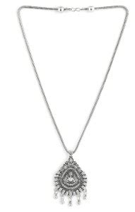 Voguish Anouk Oxidised Silver Toned Handcrafted Pendant Necklace Silver ...