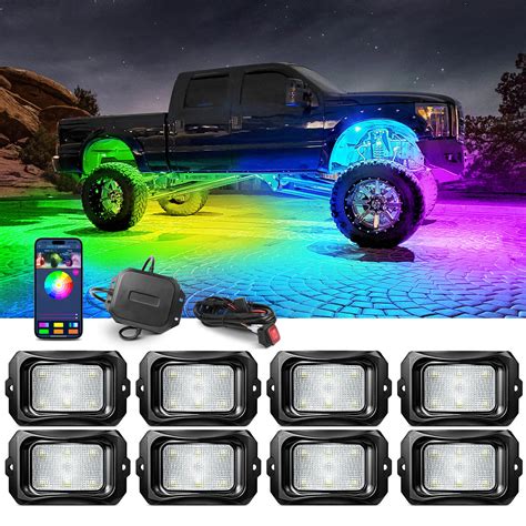 RGB+IC Chasing Color LED Rock Lights for Trucks, Jeep, ATV, UTV ...