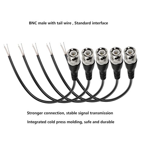 Buy MEIRIYFA BNC Video Cable Male with Tail Wire, BNC Connector Plug ...