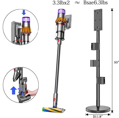 Vacuum Stand for Dyson V15 Detect, V12,V11,V10,V8, V7-Sturdy Aluminum ...