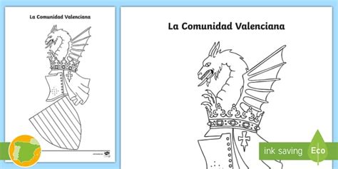 Hoja de colorear: El escudo de la Comunidad Valenciana