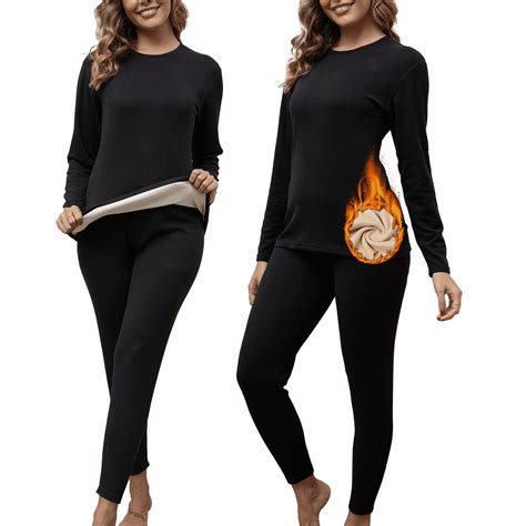 TELALEO Thermal Underwear for Women Base Layer Tops and Bottoms Winter ...