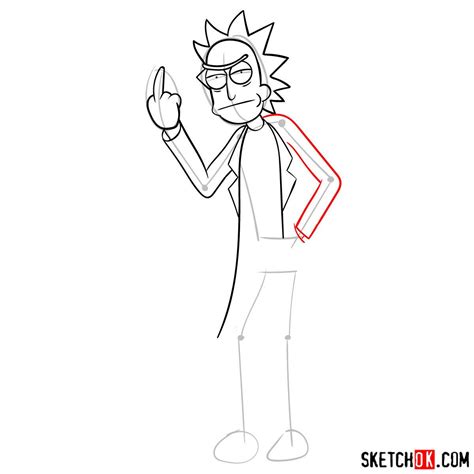 How to draw rick sanchez showing his middle finger sketchok – Artofit