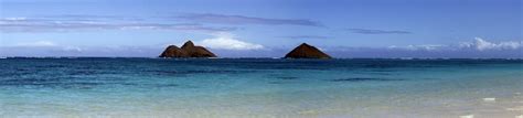 Mokulua Islands panorama, Lanikai, Oahu, Hawaii [OC] [7919 × 1799] : r ...