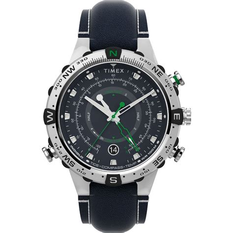 Timex Men Blue Round Stainless Steel Dial Analog Watch