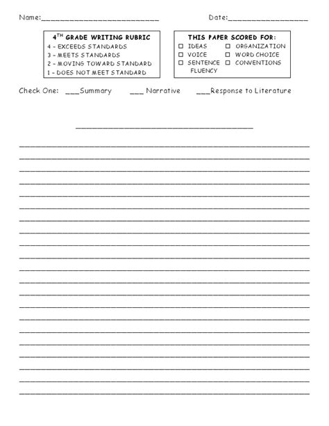 Printable Writing Paper for 4th Grade Students — Mom Worksheets