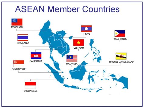 Asean Member Counties, Map: Asean Countries, flags, maps, emblems. Island Info, the Full Moon ...