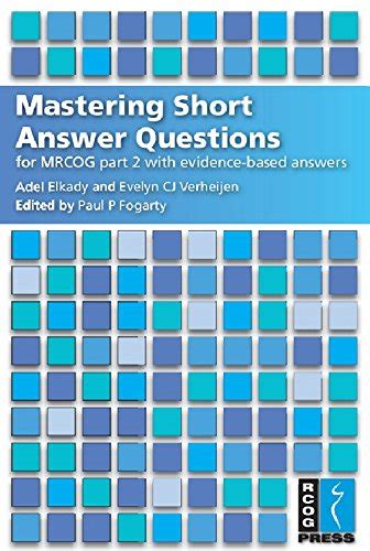 Buy Mastering Short Answer Questions for Mrcog + Cd-rom: With Evidence ...