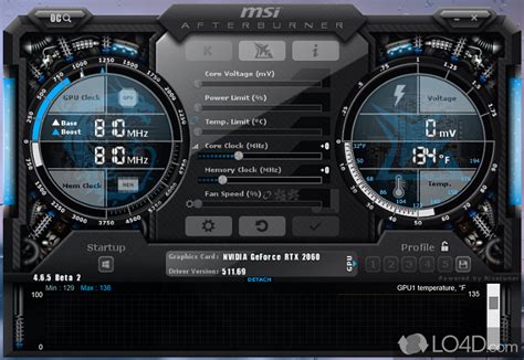 MSI Afterburner GPU 팬 속도 및 팬 곡선 조정 화면