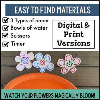 Scientific Method Activity : Paper Flowers Experiment by Sarah's STEM stuff