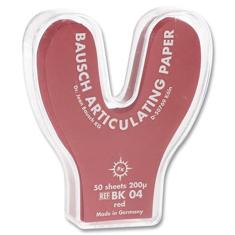 BAUSCH Bausch Articulating Paper 200u (.008") Red/Horseshoe BK-04 (50 ...