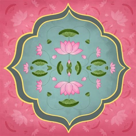 Indian Traditional Pichwai Lotus Flower Wallpaper Mural - Magicdecor®